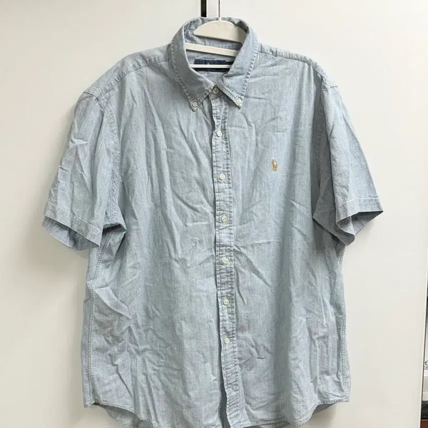 [BUNJANG] Polo Ralph Lauren Chambray Pony Half Shirt XL / 폴로 랄프로렌 샴브레이 포니 하프 셔츠 XL