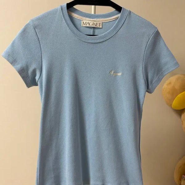[BUNJANG] MAGNET Women's Short Sleeve T-Shirt Sky Blue / MAGNET 여성 반팔 티셔츠 하늘색