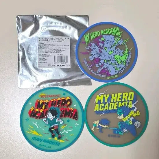 [BUNJANG] Izuku Midoriya 3-Set Clear Rubber Coaster New / 미도리야 3종 일괄 클리어 러버 코스터 새상품 히로아카