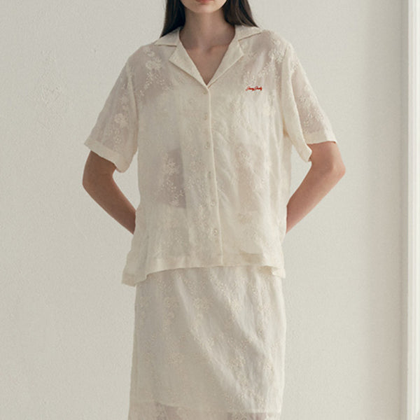 [BUNJANG] Juicy Judy Lace Shirt Ivory S / (새상품) 쥬시쥬디 레이스셔츠 J1WS322B 아이보리 S