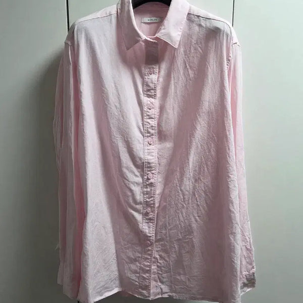 [BUNJANG] WONLOG WONT Standard Linen Shirt Pink / 원로그 WONT 스탠다드 린넨셔츠 핑크