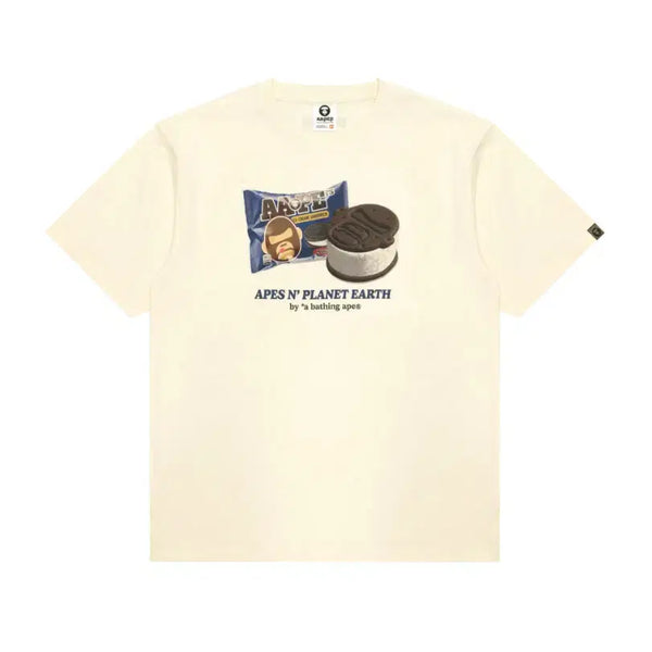 [BUNJANG] AAPE Ice Cream Graphic T-Shirt Ivory S / (새상품) AAPE 에이프 아이스크림 그래픽 티셔츠 아이보리 S