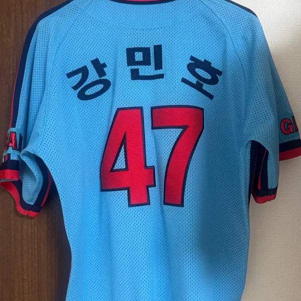 [BUNJANG] Lotte Giants Kang Min-ho 47 Smurf Jersey / 롯데자이언츠 강민호 47 마킹 스머프 유니폼