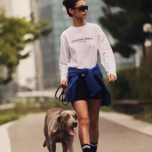[BUNJANG] Outdoor Voices Classic Logo NY Long Sleeve T-Shirt White S / (새상품) 아웃도어보이스 클래식 로고 NY 롱 슬리브 긴팔 티셔츠 S