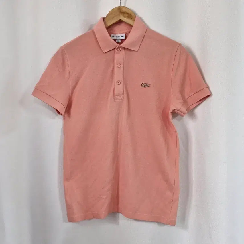 [BUNJANG] Lacoste Salmon Pink Short-Sleeve Polo Shirt / 라코스테 반팔 카라티 살몬 핑크