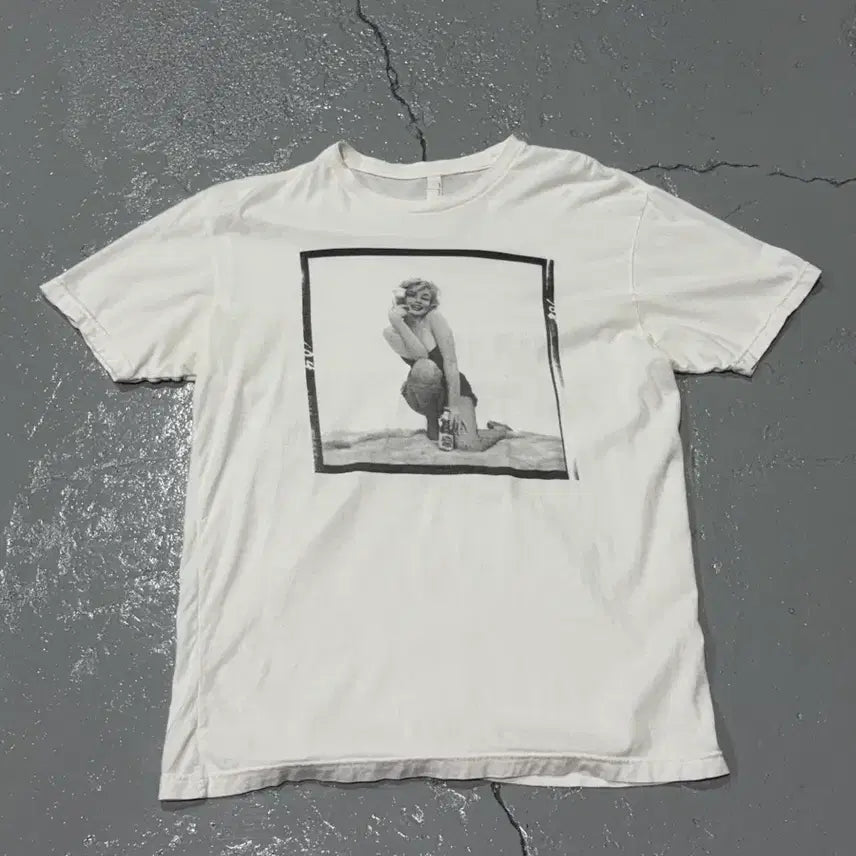 [BUNJANG] Marilyn Monroe Vintage White T-Shirt / 마릴린먼로 빈티지 화이트 반팔 티셔츠