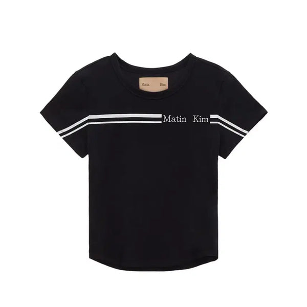 [BUNJANG] Matin Kim Logo Cropped T-Shirt / 마뗑킴) 로고 크롭 탑 티셔츠
