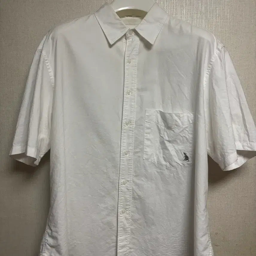 [BUNJANG] Espionage Oxford Short Sleeve Shirt White L / 에스피오나지 옥스포드 반팔 셔츠 화이트 L