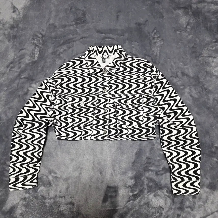 [BUNJANG] H&M Patterned Crop Jacket (XS) / (XS)여성 H&M 패턴 크롭 자켓