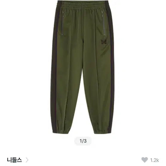 [BUNJANG] Needles OT231 Poly Smooth Zipper Jogger Track Pants / 니들스 OT231 B-Olive 폴리 스무스 지퍼 조거 트랙 팬츠