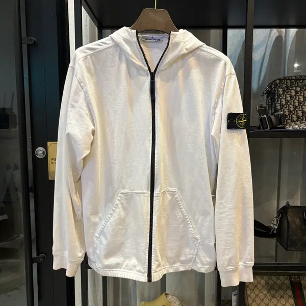 [BUNJANG] Stone Island Hooded Zip-Up Jacket White L / [정품] 스톤아일랜드 후드집업