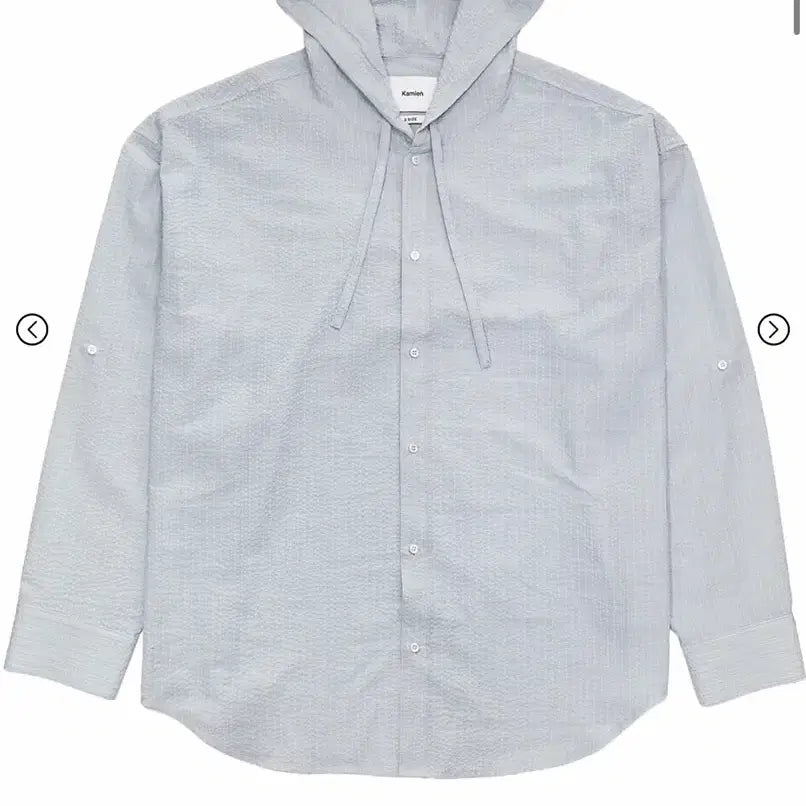 [BUNJANG] Camien Seersucker Hooded Shirt Blue Size 2 / 카미엔 시어서커 후드 셔츠 블루 2사이즈