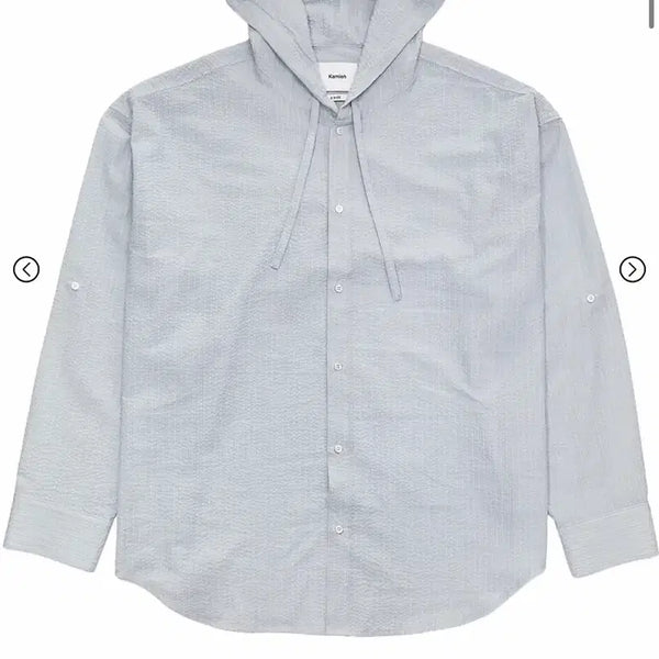 [BUNJANG] Camien Seersucker Hooded Shirt Blue Size 2 / 카미엔 시어서커 후드 셔츠 블루 2사이즈