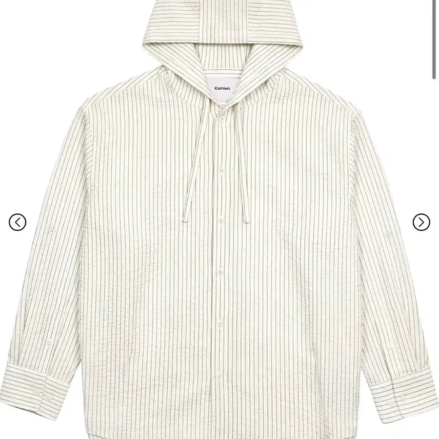 [BUNJANG] Kamien Seersucker Hooded Shirt Ivory Size 2 / 카미엔 시어서커 후드 셔츠 아이보리 2사이즈
