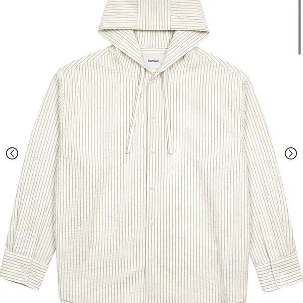 [BUNJANG] Kamien Seersucker Hooded Shirt Ivory Size 2 / 카미엔 시어서커 후드 셔츠 아이보리 2사이즈