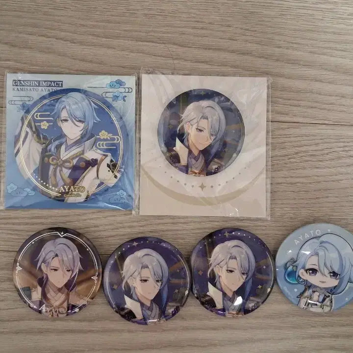 [BUNJANG] Genshin Impact Kamisato Ayato Goods Badge Set / 원신 카미사토 아야토 굿즈 뱃지 세트