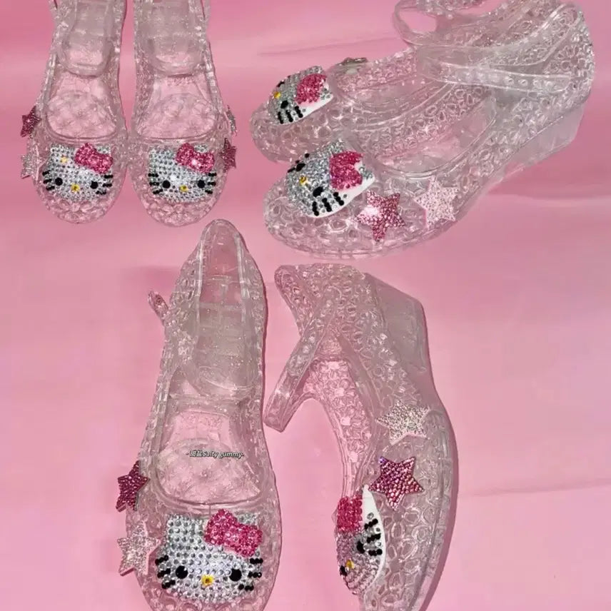 [BUNJANG] Hello Kitty Transparent Jelly Shoes Size 38 / 헬로키티 투명 젤리 슈즈 38