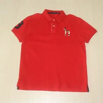 [BUNJANG] Hazzys Big Logo Red Polo Shirt (Size 105) / (105) 618-31D. 헤지스 빅로고/레드 카라티