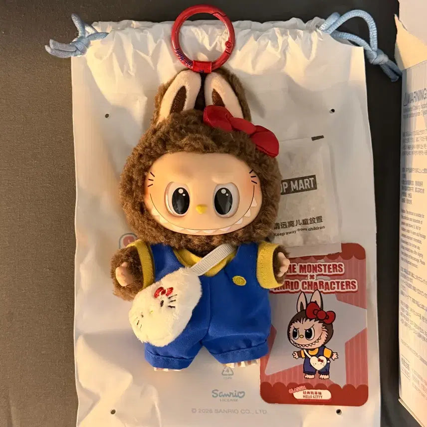 [BUNJANG] Labubu Sanrio Series Authentic Plush Keychain Secret (Kitty) / [정품]라부부 산리오 인형 키링 시크릿(키티)SS+급(미니 키티 라부부)