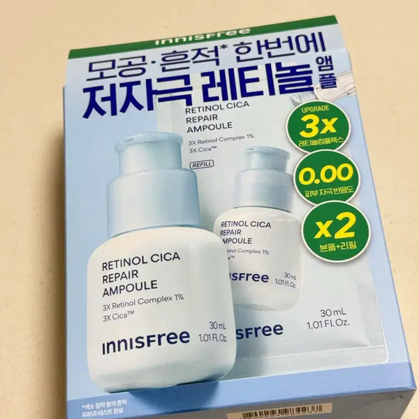 [BUNJANG] Innisfree Retinol Cica Pore Trouble Ampoule Set (60ml) / 이니스프리 레티놀 시카 모공 흔적 앰플 30ml 리필기획(+30ml)