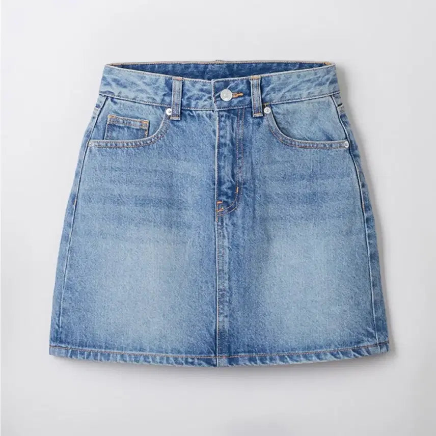 [BUNJANG] Denim Mini Skirt Light Indigo Size S / 데님 미니 스커트 라이트 인디고 S