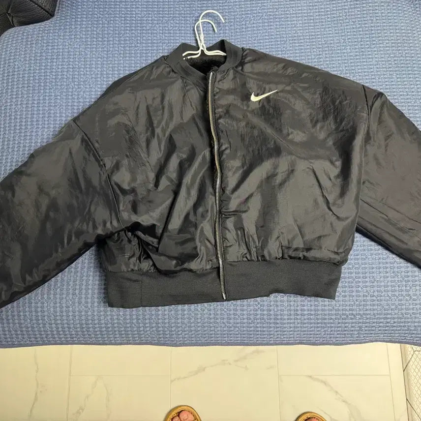 [BUNJANG] Nike Black Fur Lined Zip-Up Jacket (M) / 나이키 블랙 퍼  집업 M