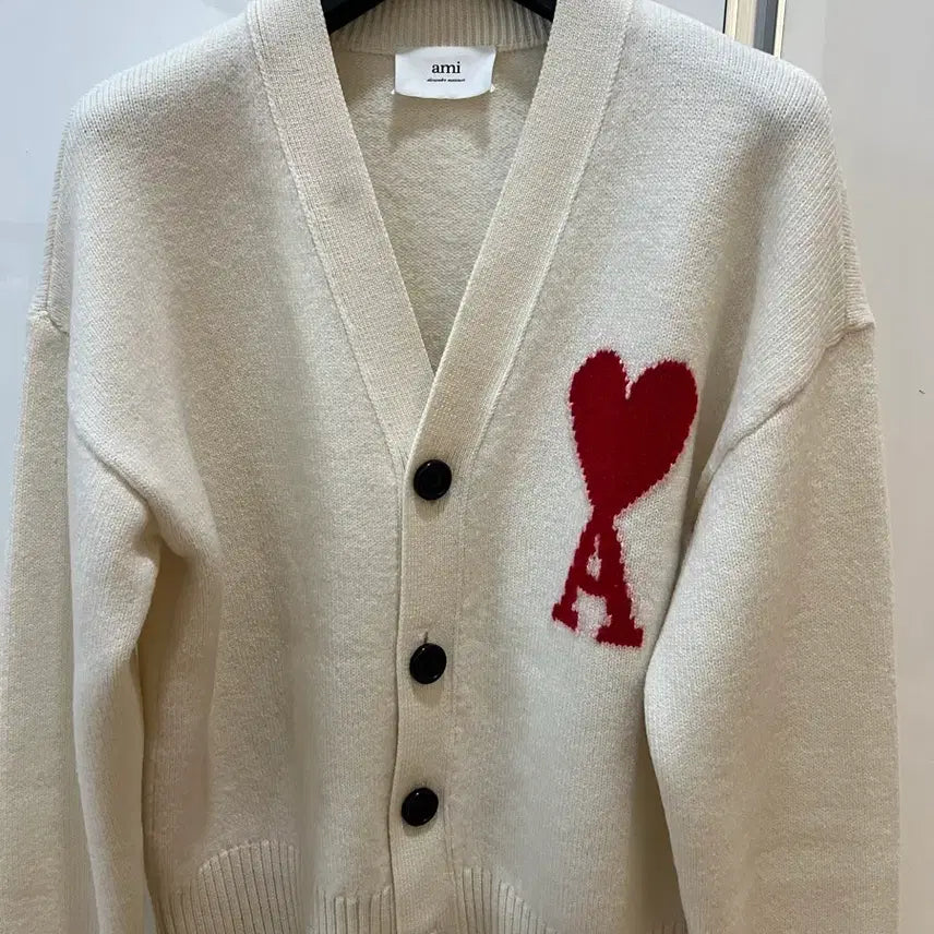 [BUNJANG] AMI Intarsia Cardigan S (Oversized 105) / 아미 인타르시아 가디건 105