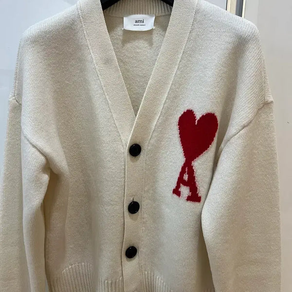 [BUNJANG] AMI Intarsia Cardigan S (Oversized 105) / 아미 인타르시아 가디건 105