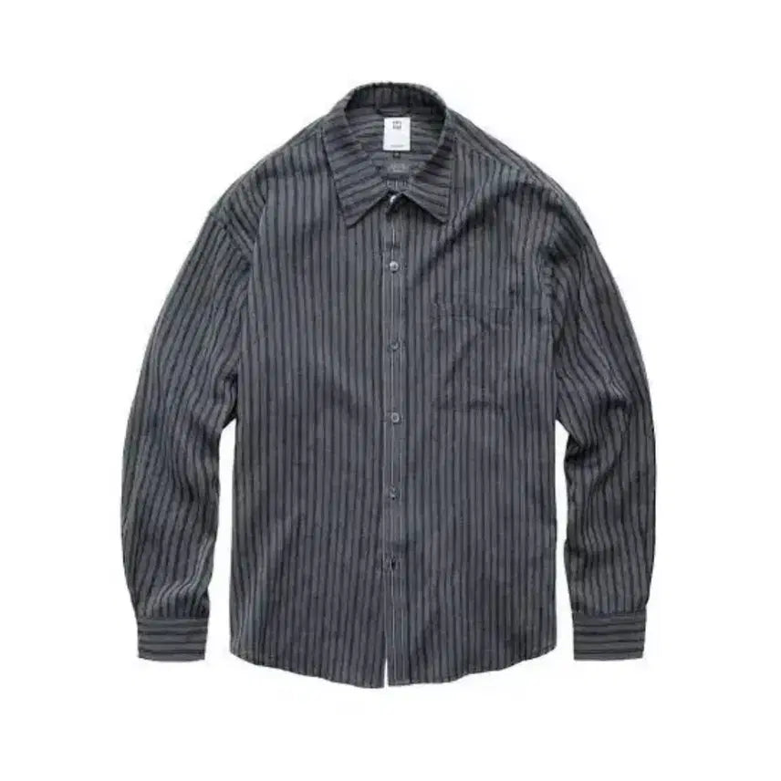 [BUNJANG] Politorer Loose Striped Shirt Charcoal / [2] 폴리테루 루즈드 스트라이프 셔츠 차콜
