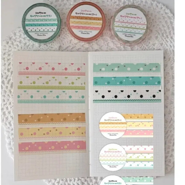 [BUNJANG] Rosy Wallpaper Washi Tape Set (9 Designs) / 로지 벽지 1M  9종 마테띵 재고1