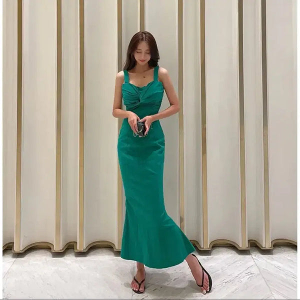 [BUNJANG] Bustier Mermaid Long Dress Black / 블랙 뷔스티에 머메이드 원피스