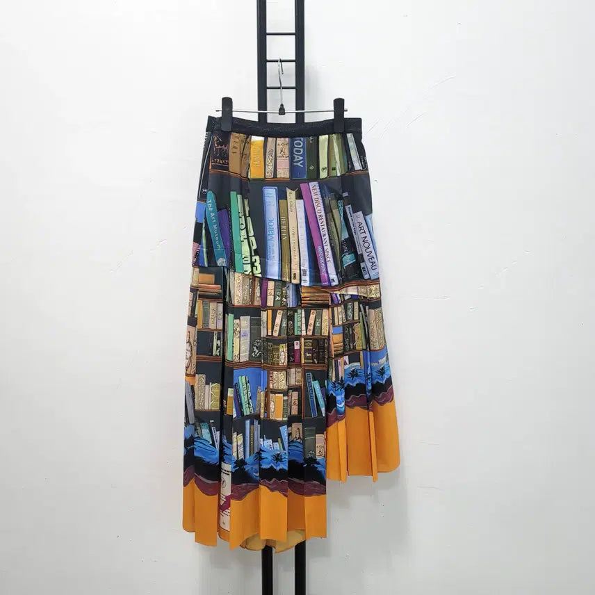 [BUNJANG] TIME Pattern Pleated Midi Skirt / 정품 타임 TIME 패턴 플리츠 스커트