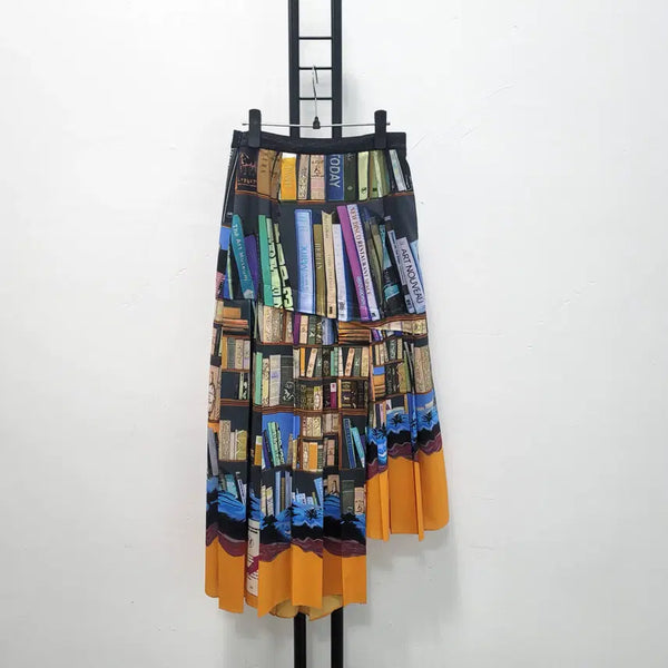 [BUNJANG] TIME Pattern Pleated Midi Skirt / 정품 타임 TIME 패턴 플리츠 스커트