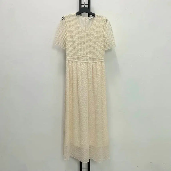 [BUNJANG] Sandro Ivory Lace Long Dress / 정품 산드로 SANDRO 아이보리 레이스 롱 원피스
