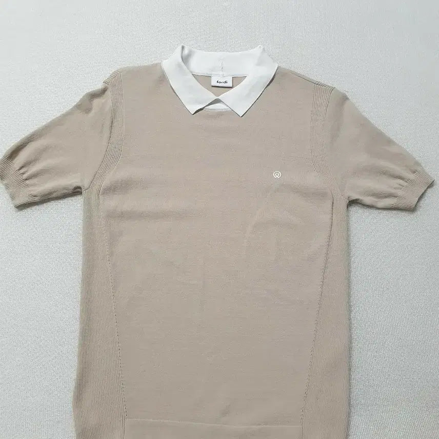 [BUNJANG] For.d Knit Short Sleeve Polo Shirt Beige / 포디 fordi 니트 반팔 카라티 베이지 여성85~90