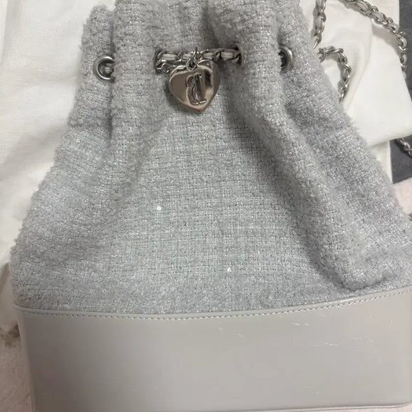 [BUNJANG] The Barnet Tweed Chain Backpack Mint / 더바넷 트위드 체인 백팩 민트