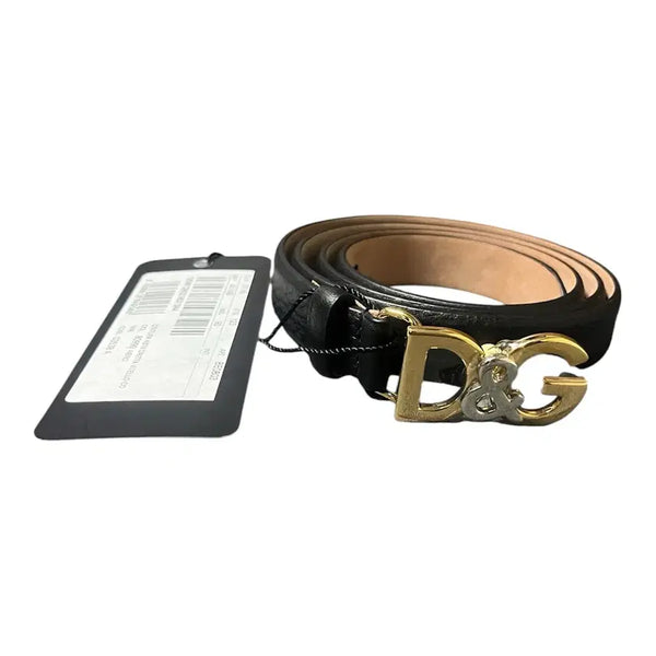 [BUNJANG] Dolce & Gabbana D&G Buckle Leather Belt Black / 돌체앤가바나 D&G 버클 가죽 벨트 블랙