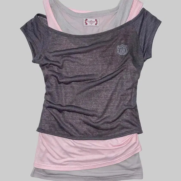 [BUNJANG] Sculptor Lazy Sleeveless Layered Tee Charcoal L / 스컬프터 Lazy Sleeveless Layered Tee 차콜 L
