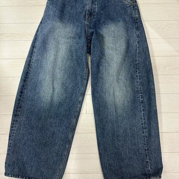 [BUNJANG] Hatching Room Wide Curve Jeans Washed Blue / [3] 해칭룸 와이드 커브진 워시드 블루