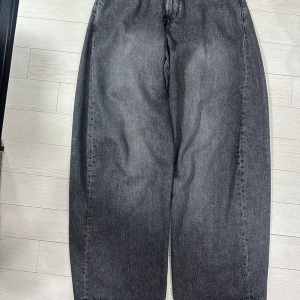 [BUNJANG] Hatching Room Wide Curve Jeans Washed Black / [2] 해칭룸 와이드 커브진 워시드블랙
