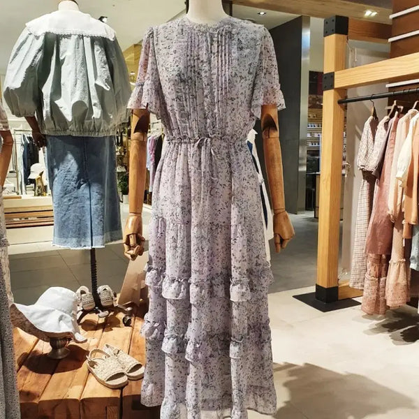 [BUNJANG] Thursday Island Flower Chiffon Dress - Size S / (새상품) 써스데이아일랜드 플라워 쉬폰 원피스 S