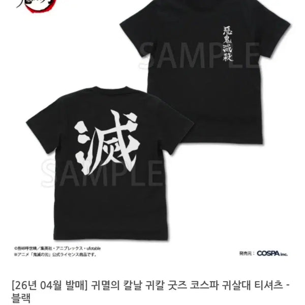 [BUNJANG] Demon Slayer Kyo-Supa Kisatsutai T-Shirt Black XL / 귀멸의 칼날 굿즈 코스파 귀살대 티셔츠 블랙 XL