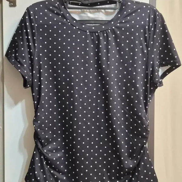 [BUNJANG] Polka Dot Short Sleeve T-Shirt / 새상품 도트 반팔 티셔츠 L