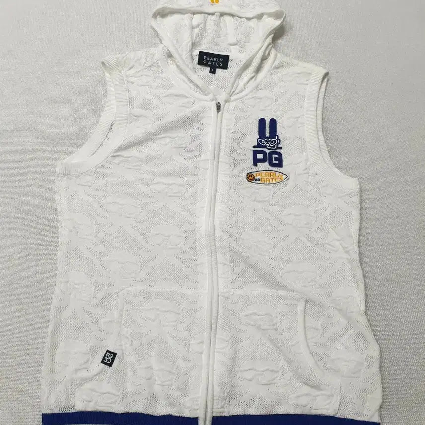 [BUNJANG] Furry Gates Sleeveless Mesh Hoodie Zip-up White (Women's 77/95) / 퍼리게이츠 민소매 망사 후드 집업 화이트 77 여성95
