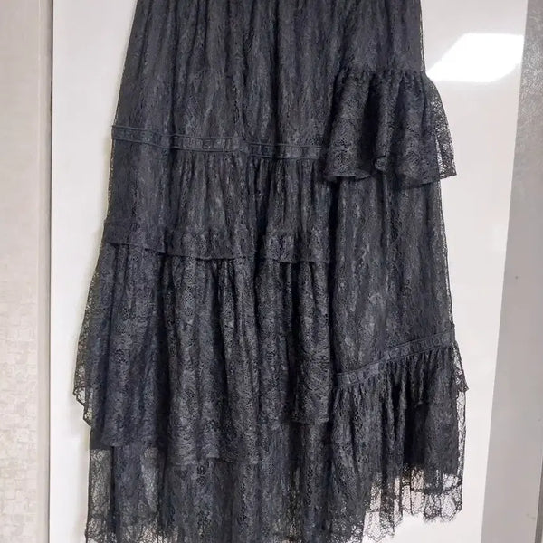[BUNJANG] System Lace Frill Long Skirt / 시스템   프릴 롱 스커트