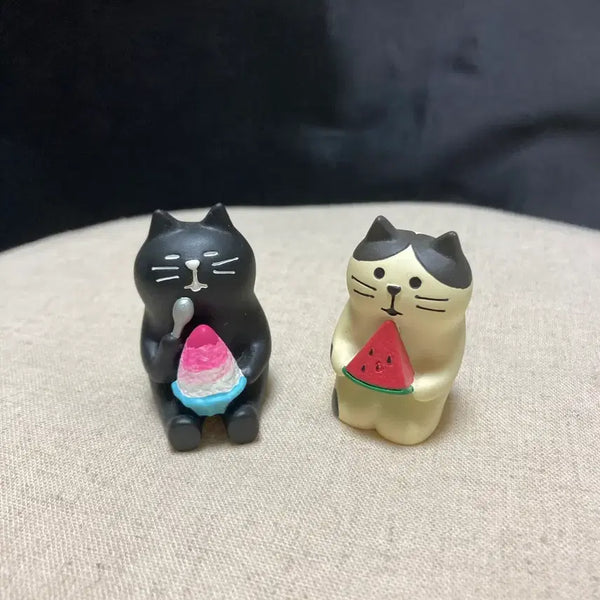 [BUNJANG] Decole concombre Black Cat Bingsu & Parted Hair Cat Watermelon / 데꼴 검정고양이 빙수 + 가르마고양이 수박