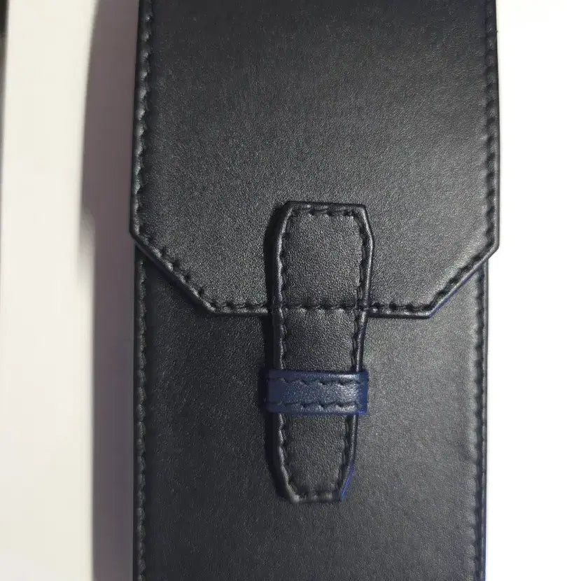 [BUNJANG] Franklin Christoph Penvelope 3-Pen Leather Case Black/Blue / 프랭클린 크리스토프 펜벨로프 가죽 블랙+블루 펜케이스 3구 미사용품 만년