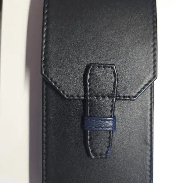 [BUNJANG] Franklin Christoph Penvelope 3-Pen Leather Case Black/Blue / 프랭클린 크리스토프 펜벨로프 가죽 블랙+블루 펜케이스 3구 미사용품 만년