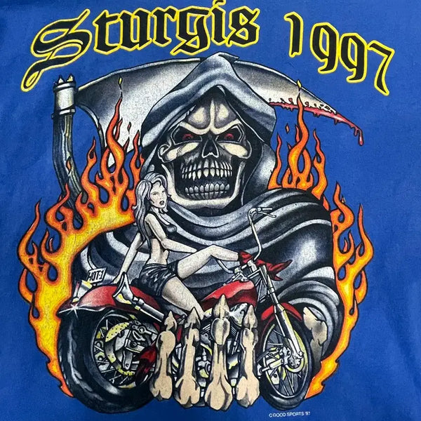 [BUNJANG] 1997 Sturgis Motorcycle Rally 57th Anniversary Double-Sided Graphic Biker T-Shirt XL / 90s 1997 스터지스 57주년 양면 그래픽 바이커 티셔츠 (XL)