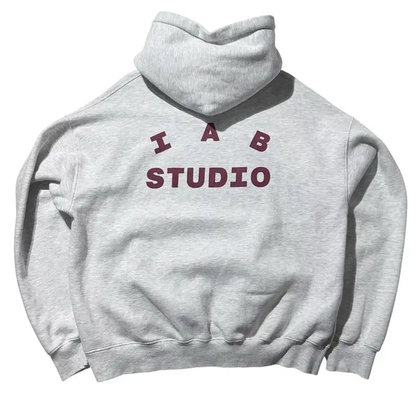 [BUNJANG] IAB Studio Hoodie Oatmeal Burgundy / [L-XL] IAB Studio 아이앱 스튜디오 후드 오트밀 버건디